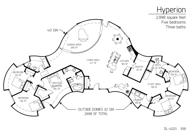 Floor Plans 5 Bedrooms Monolithic Dome Institute