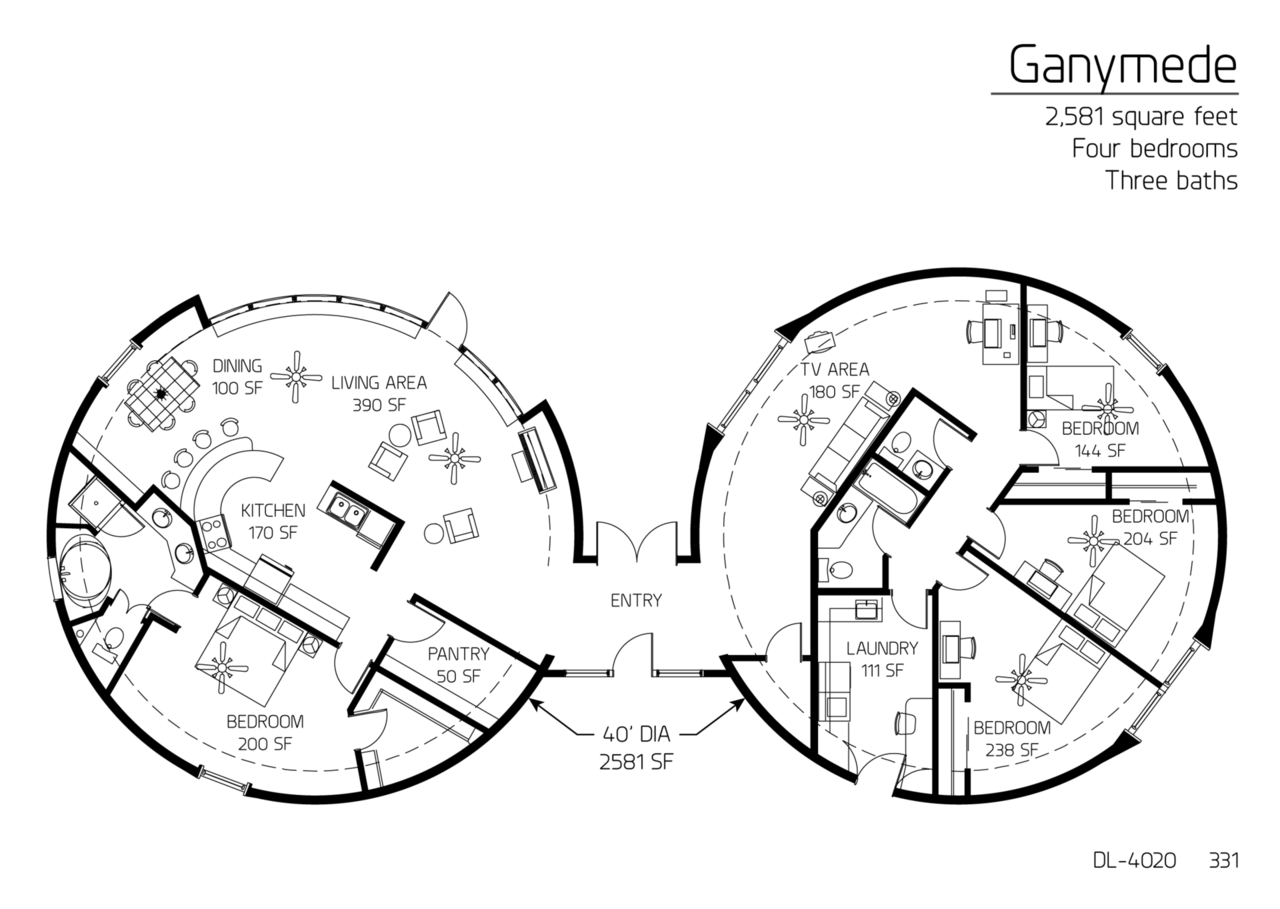 Floor Plan DL 4020 Monolithic Dome Institute