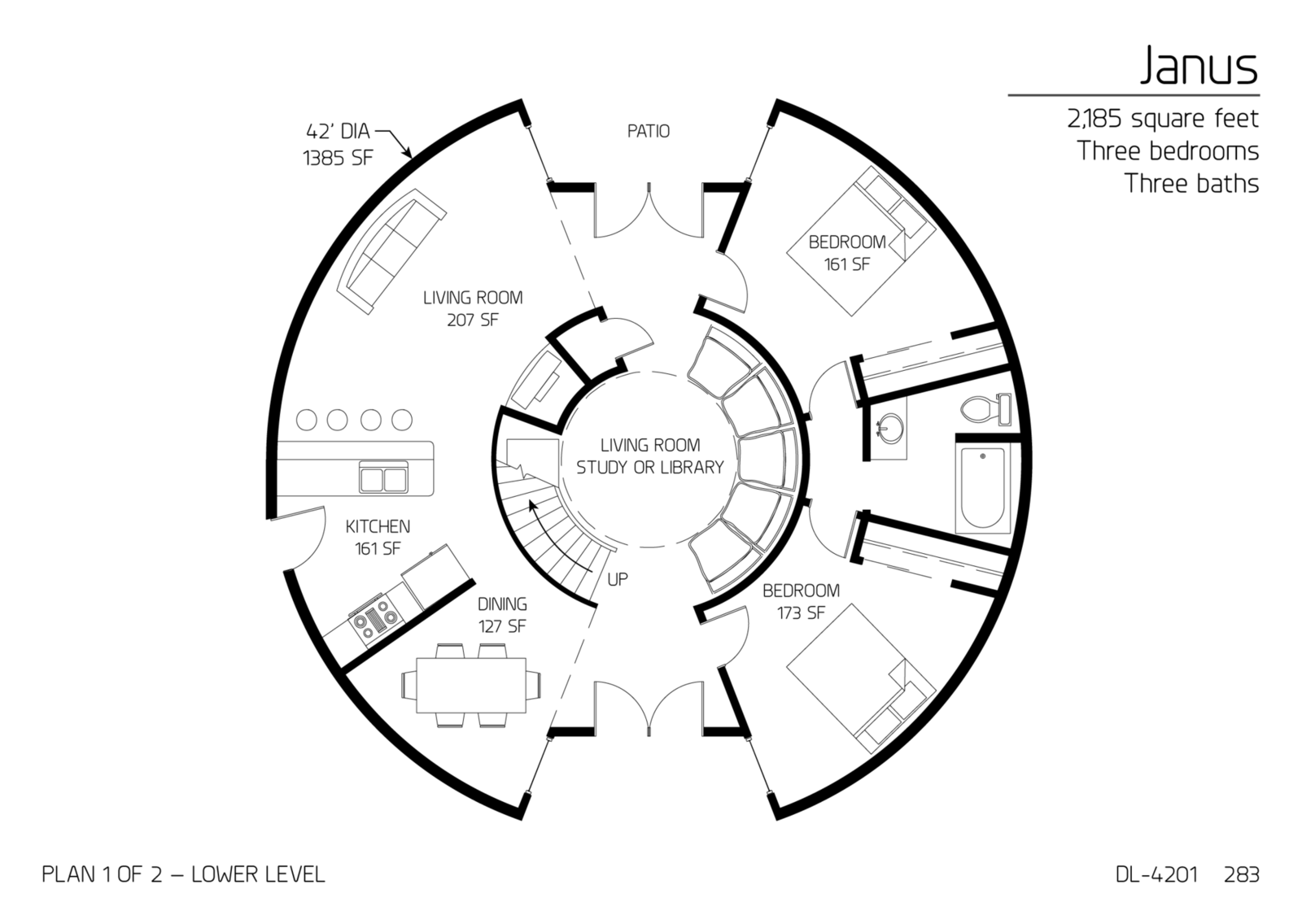 Floor Plan DL4201 Monolithic Dome Institute