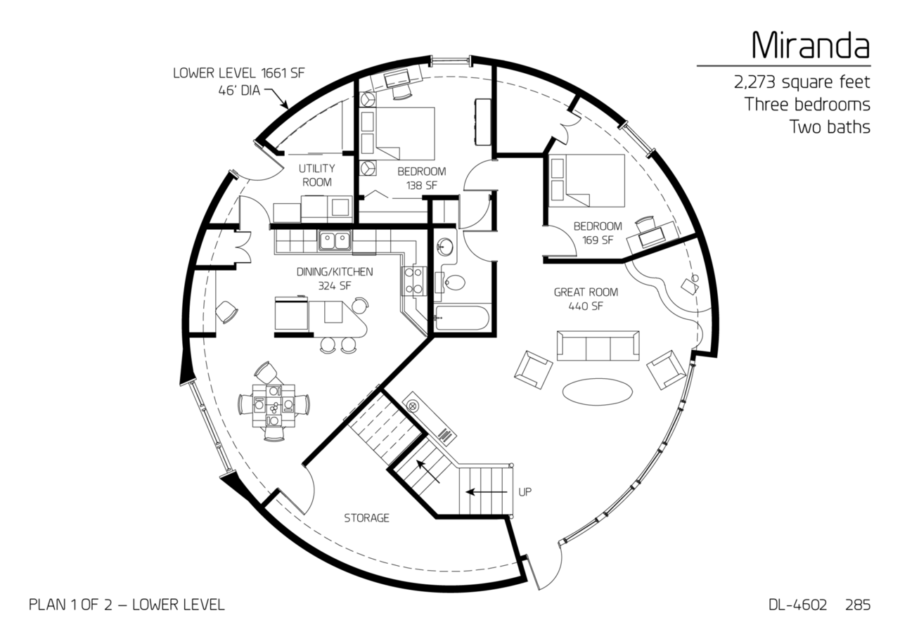 Floor Plan DL 4602 Monolithic Dome Institute