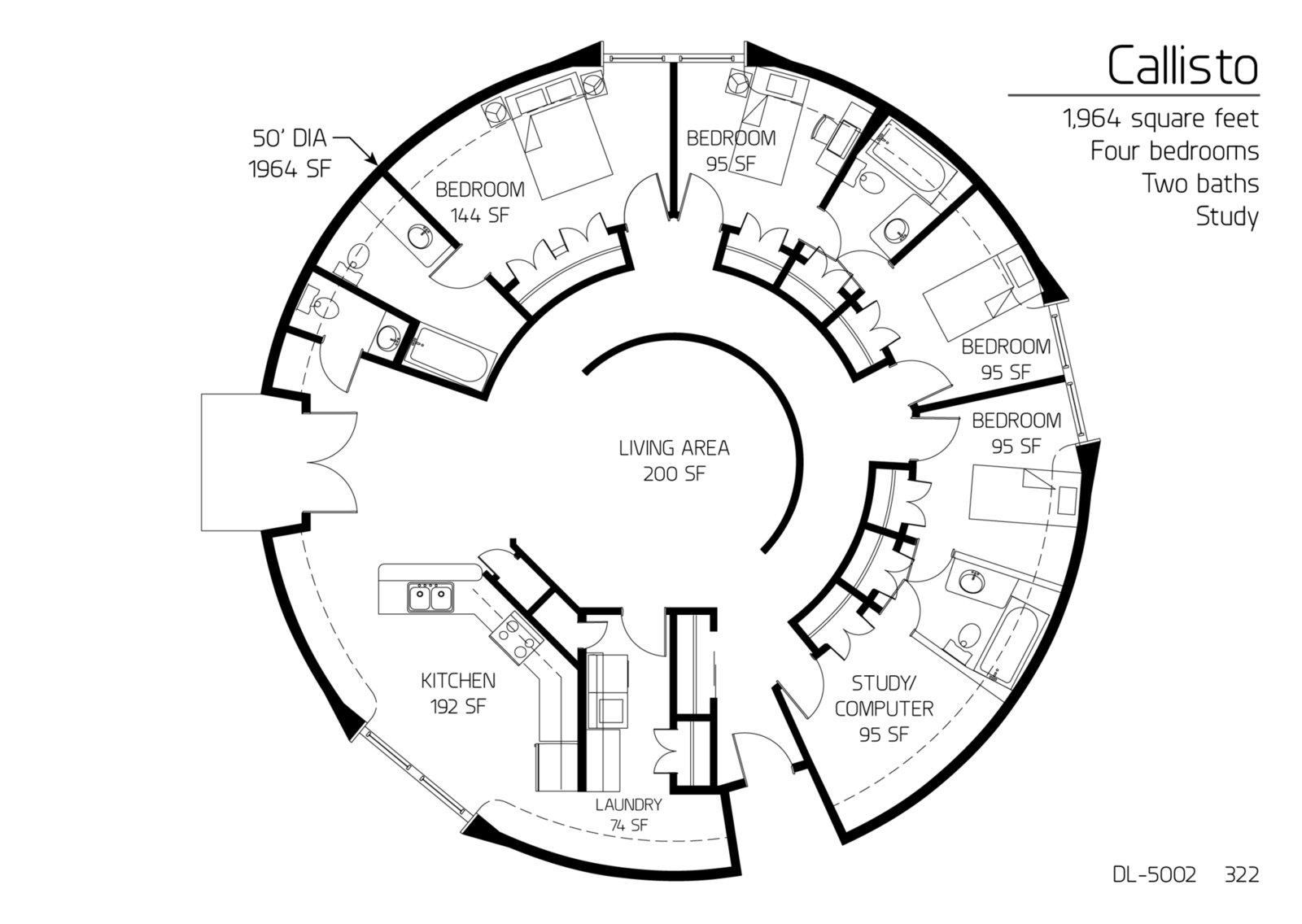 Floor Plan DL 5002 Monolithic Dome Institute