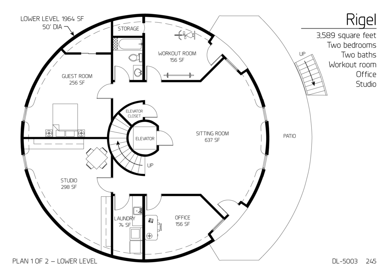 Floor Plan DL 5003 Monolithic Dome Institute