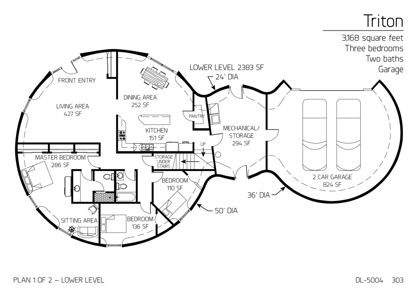 Floor Plan DL5004 Monolithic Dome Institute