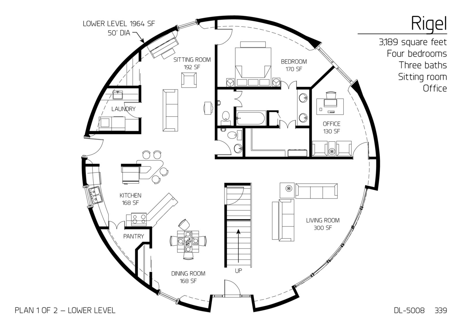 Floor Plan DL 5008 Monolithic Dome Institute