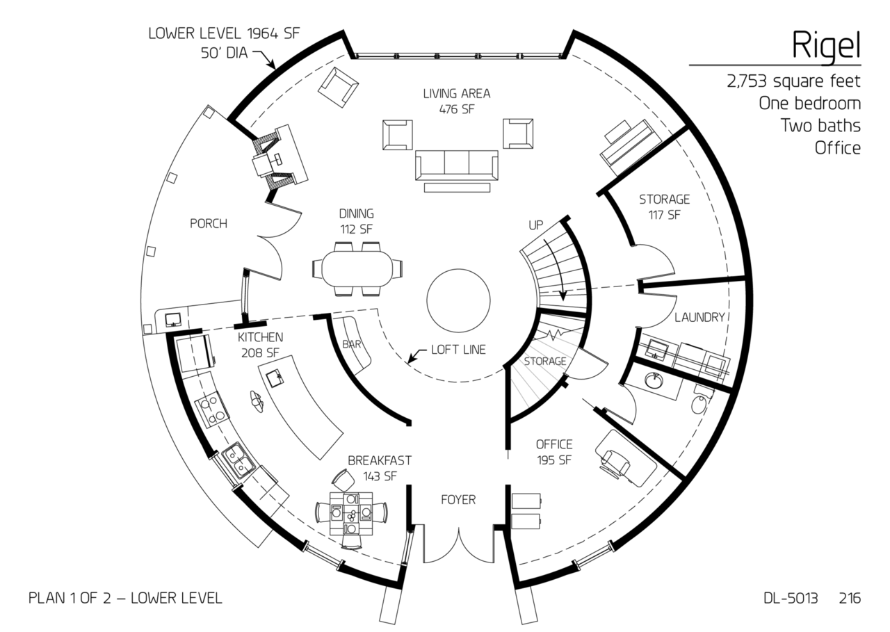 Floor Plan: DL-5013 | Monolithic Dome Institute