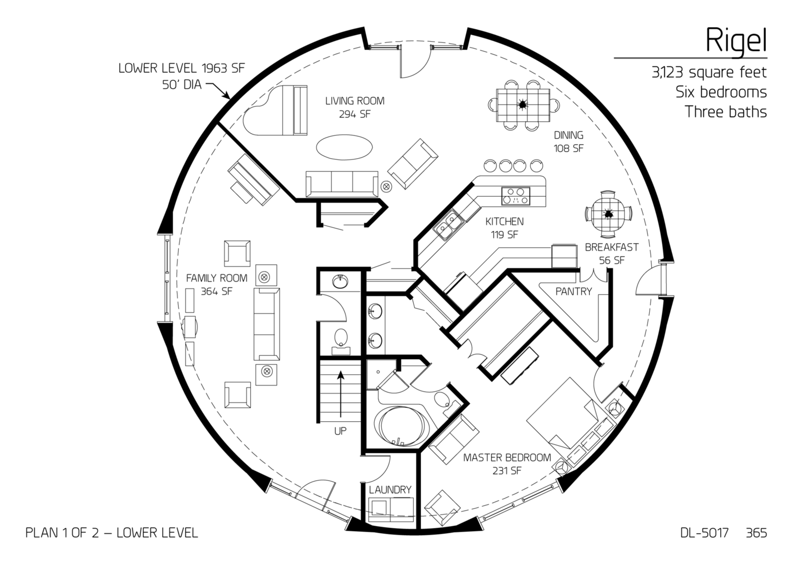 Floor Plan DL5017 Monolithic Dome Institute