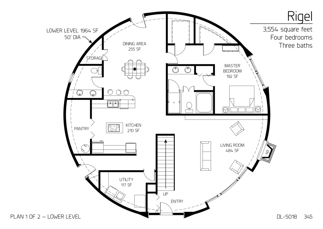 Floor Plan DL 5018 Monolithic Dome Institute