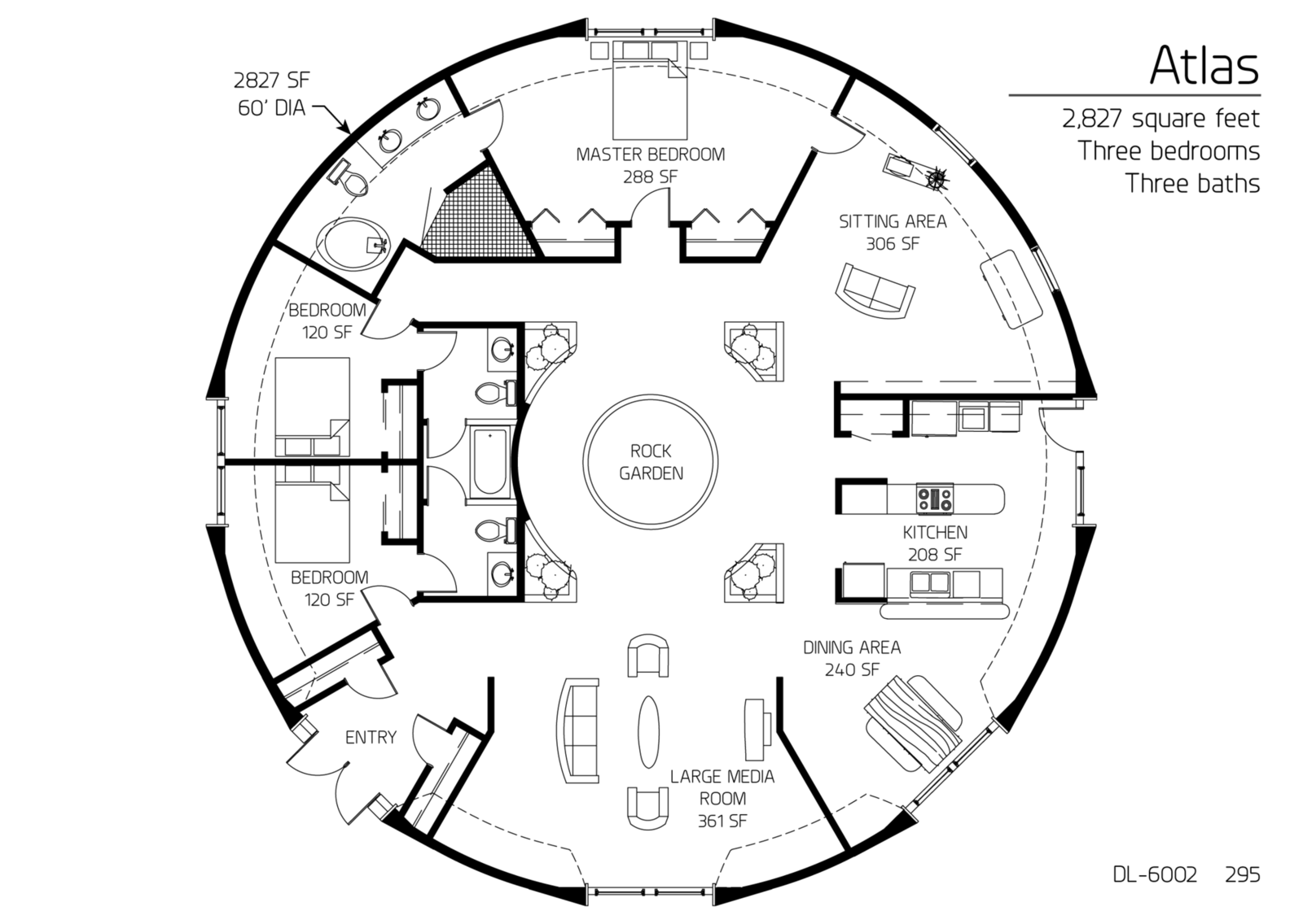 Floor Plan DL 6002 Monolithic Dome Institute