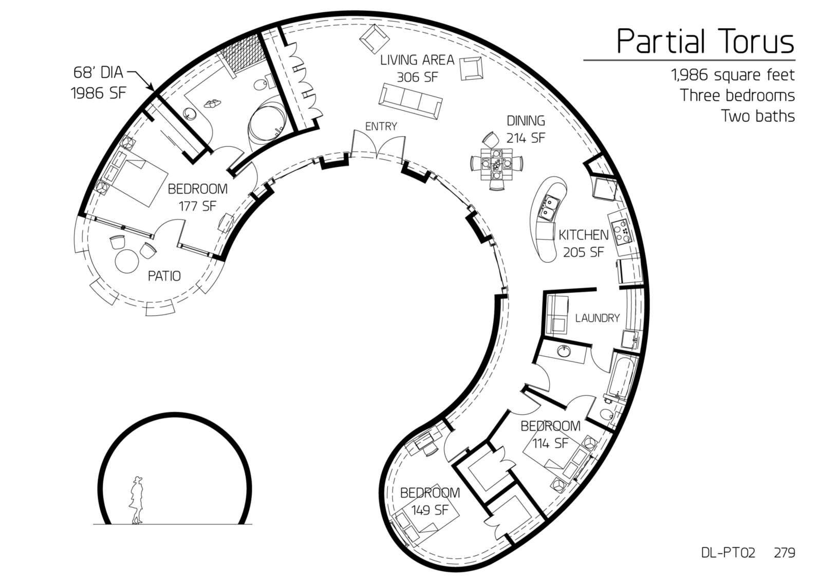 Floor Plan DLPT02 Monolithic Dome Institute