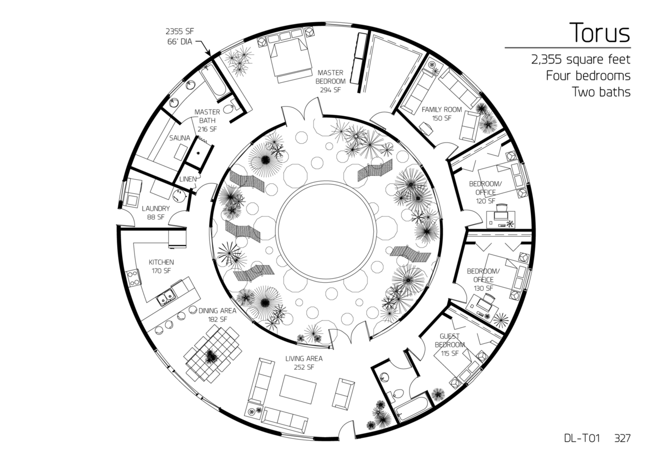 Floor Plan DL T01 Monolithic Dome Institute