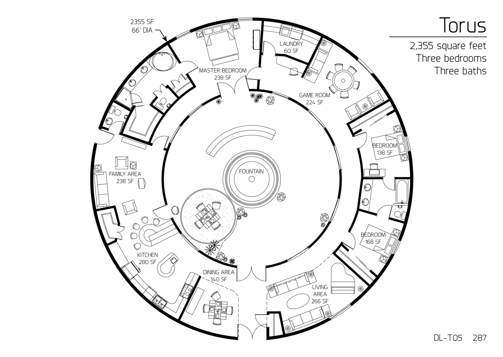 Floor Plan DLT05 Monolithic Dome Institute