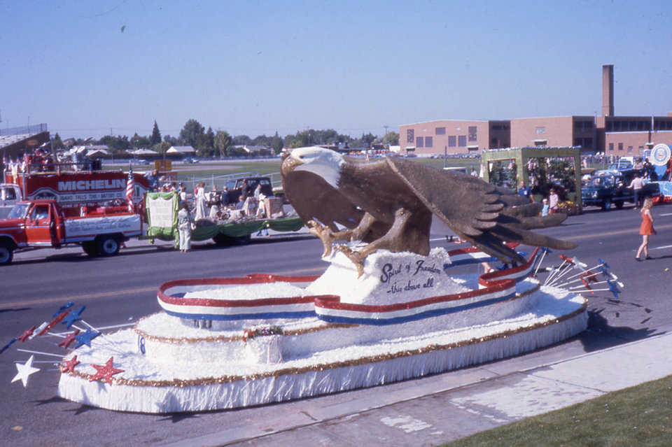 The polyurethane foam Bald Eagle created by Barry, David and Randy South for the July 4, 1976 Bicentennial Parade in Idaho Falls, Idaho.