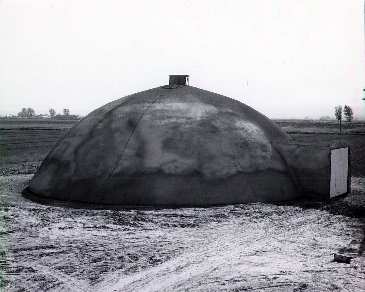The first dome constructed using Monolithic’s patented construction process. Shelley, Idaho – April 1976.