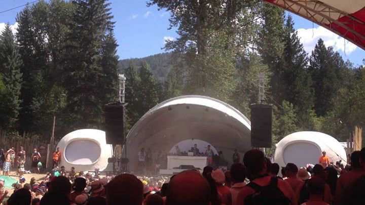 Two 15’ ecoshells built by Cascade Domes as part of a stage for a local music festival.