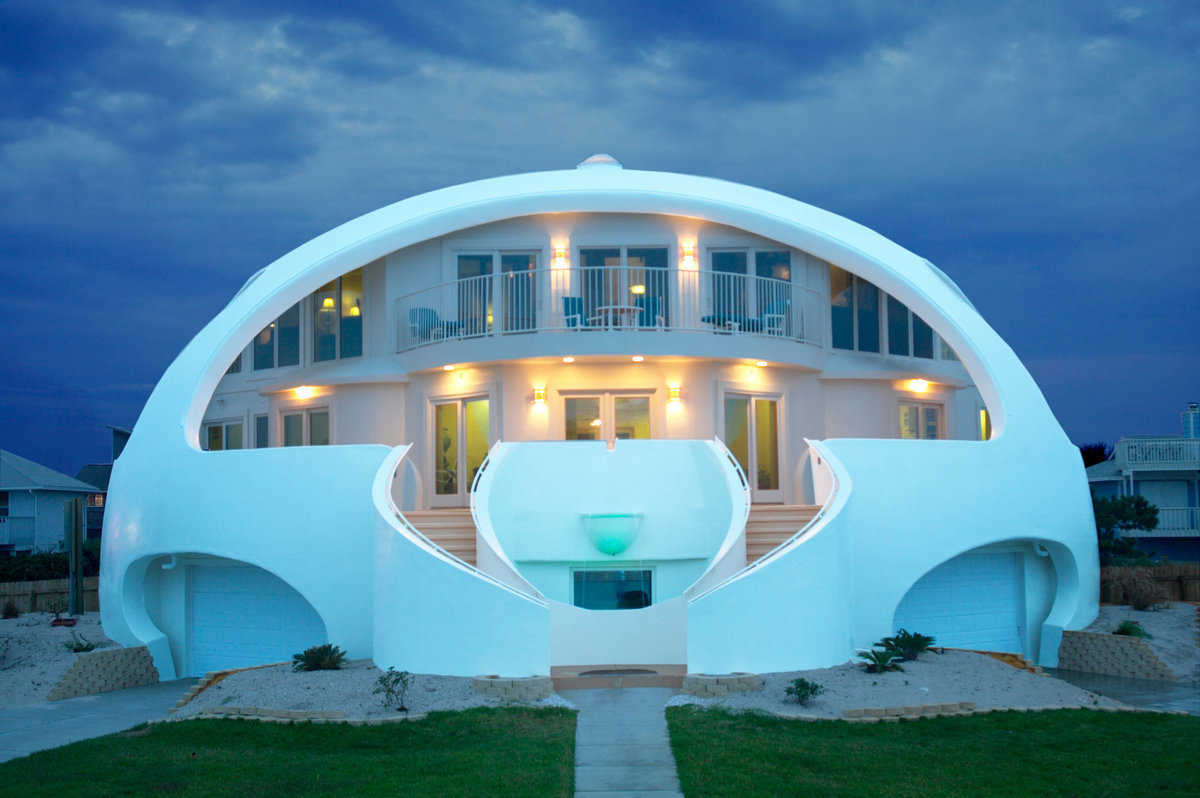 Dome of a Home — Before constructing this fabulous Monolithic Dome on Pensacola Beach, Mark and Valerie Sigler had to provide written confirmation of its acceptance by neighbors. An overwhelming 97% responded favorably. (photo courtesy Valerie Sigler)
  Gallery of Monolithic Dome Homes 
  Benefits of Monolithic Dome Homes