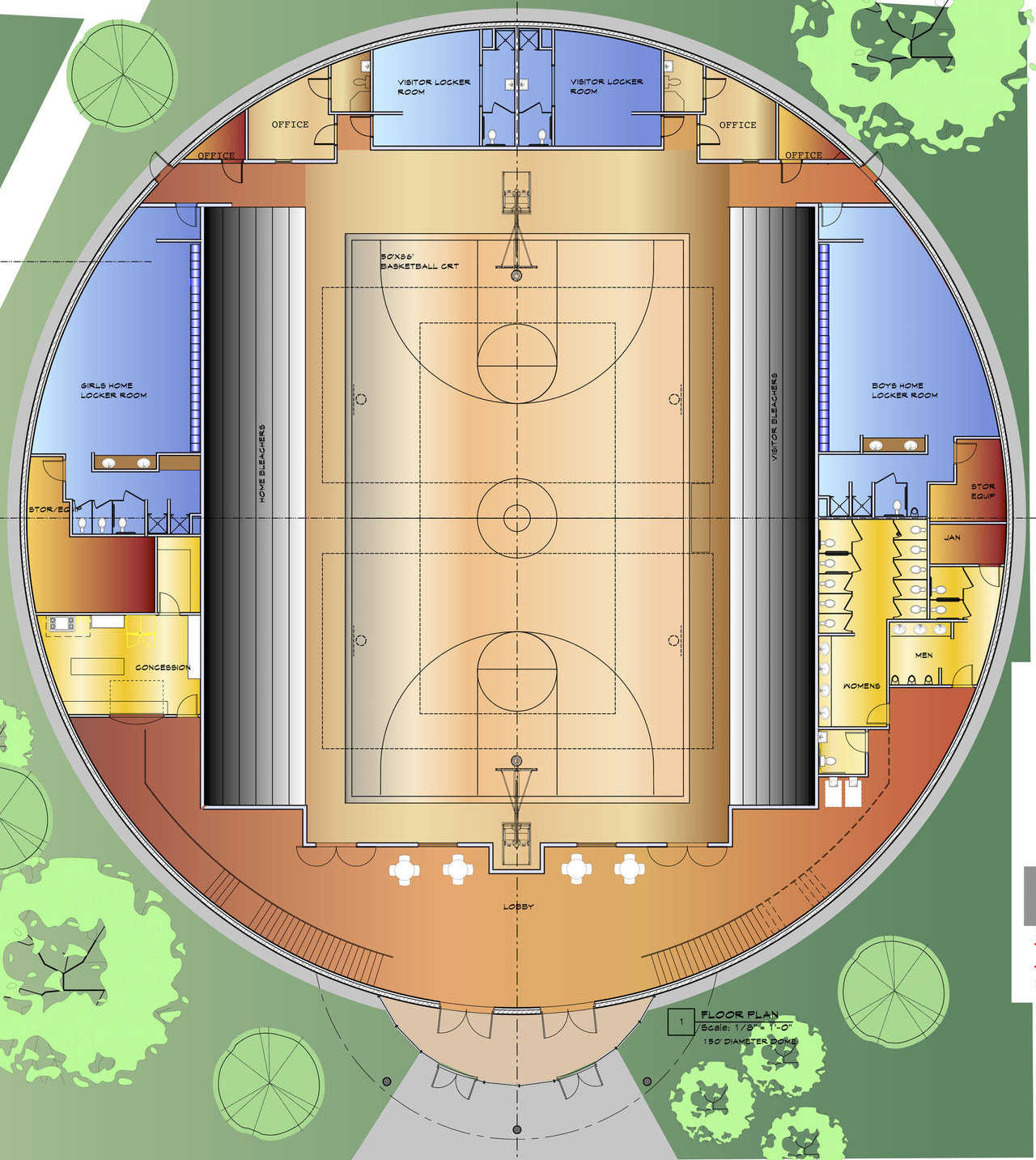 Plan for the new gymnasium includes seating for 1,200. The gym is expected to hold 3,000 during an emergency.