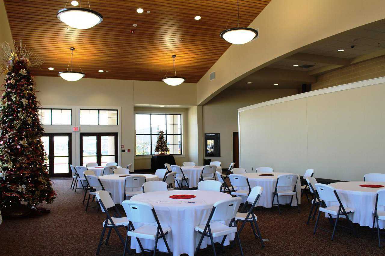 Foyer set up for a reception.