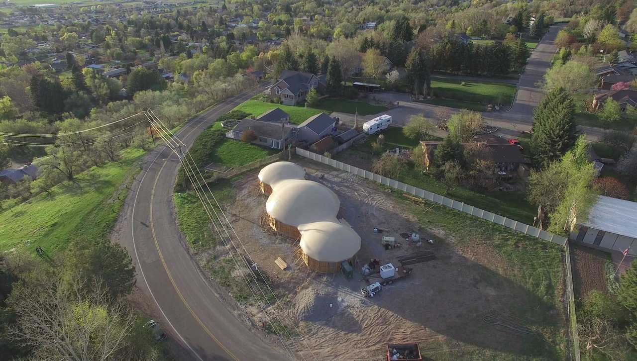 Aerial view during construction. We just love this shot.