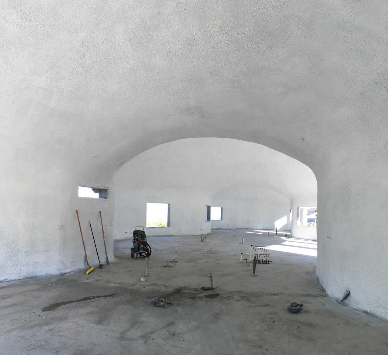 Looking from the garage down the length of the whole shell.