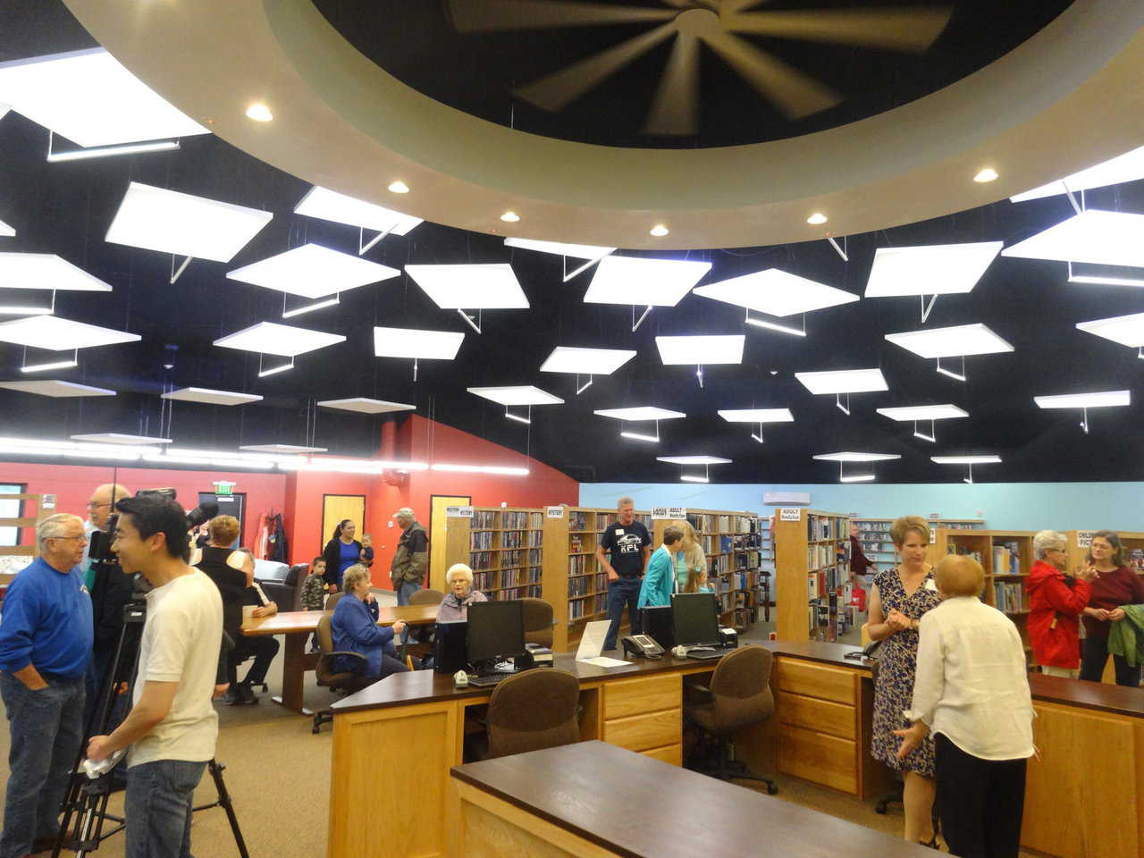 Patrons view library at open house