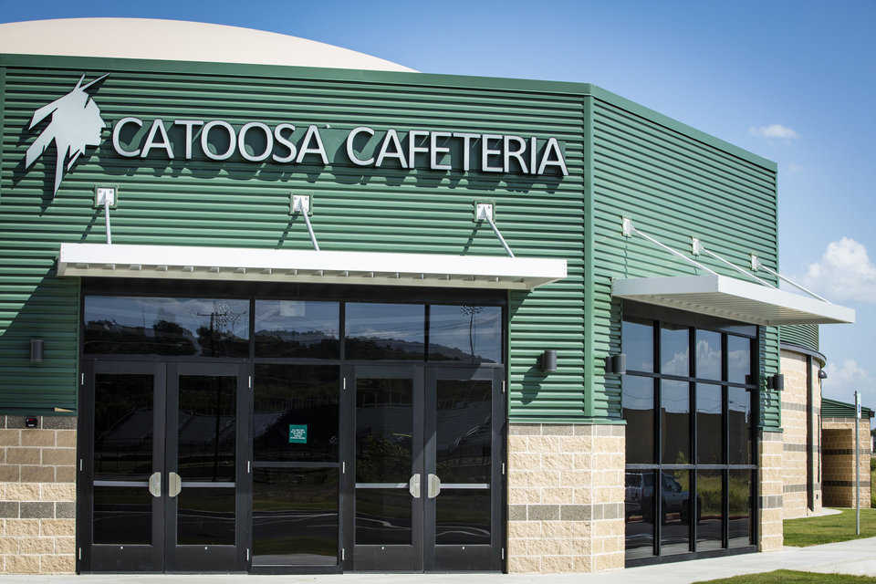 Cafeteria dome entrance close up