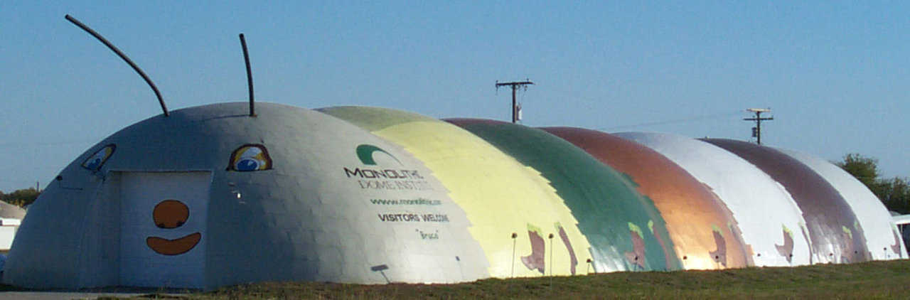 Bruco the caterpillar, where the Airforms are made. Located next to the freeway, it is a landmark for many driving through Texas.