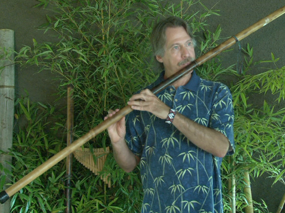 Bamboo flute playing