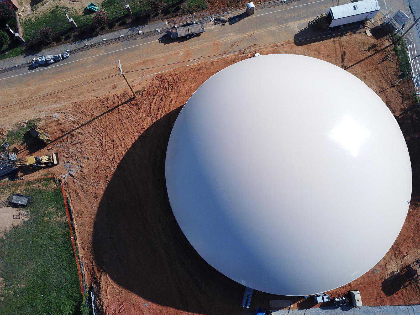 Shell complete for FEMA rated Monolithic Dome safe room in Louisville