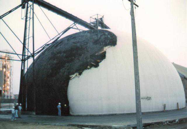 Cosmetic fire damaged Monolithic Dome