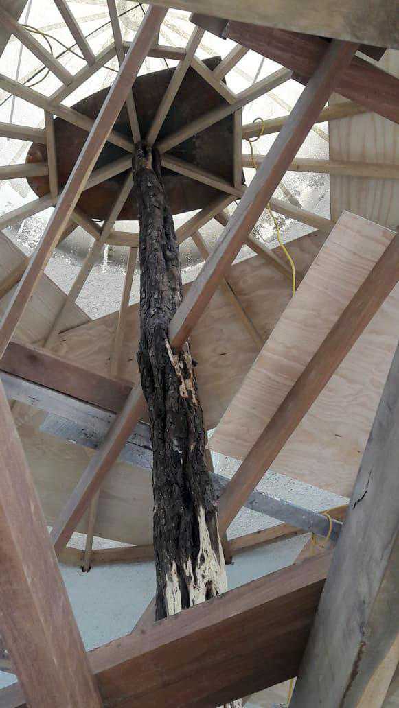 Rough cut central support.