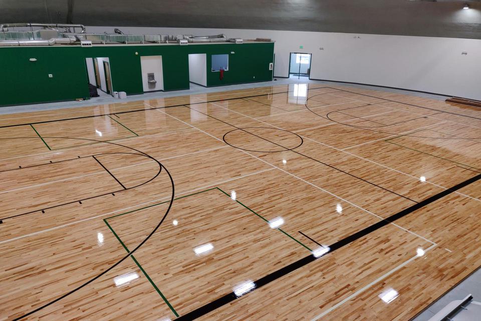 Finished basketball court