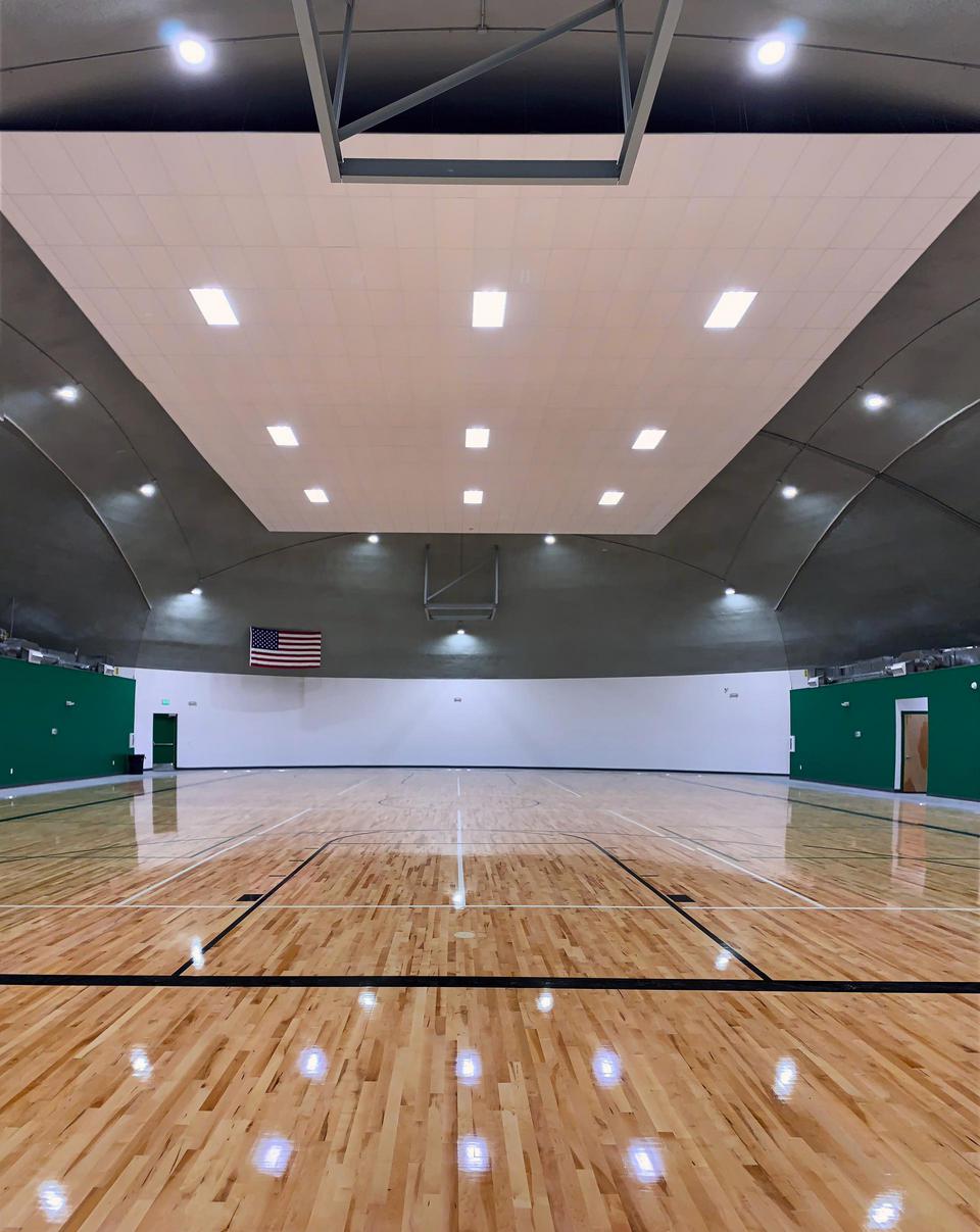 Full-size basketball court