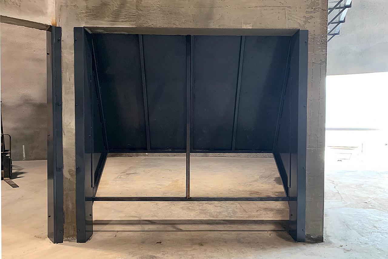 Installed bin door