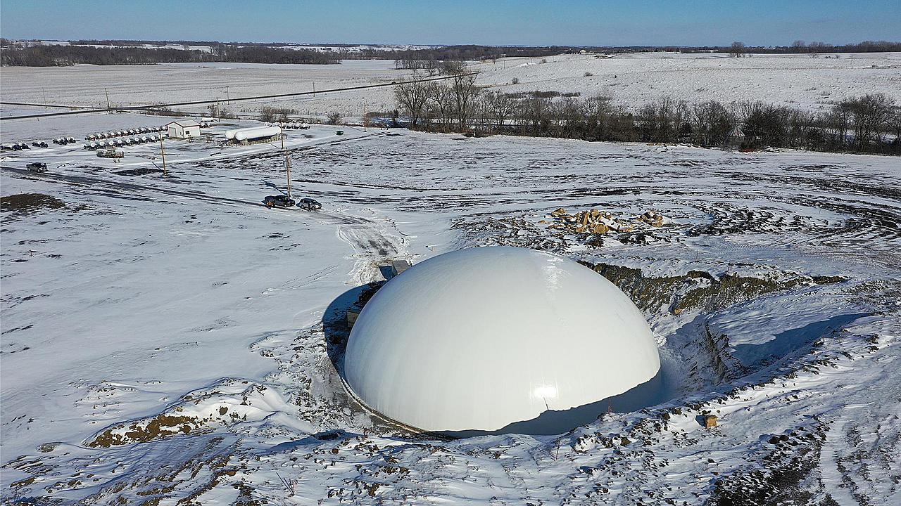 Snow covered construction site