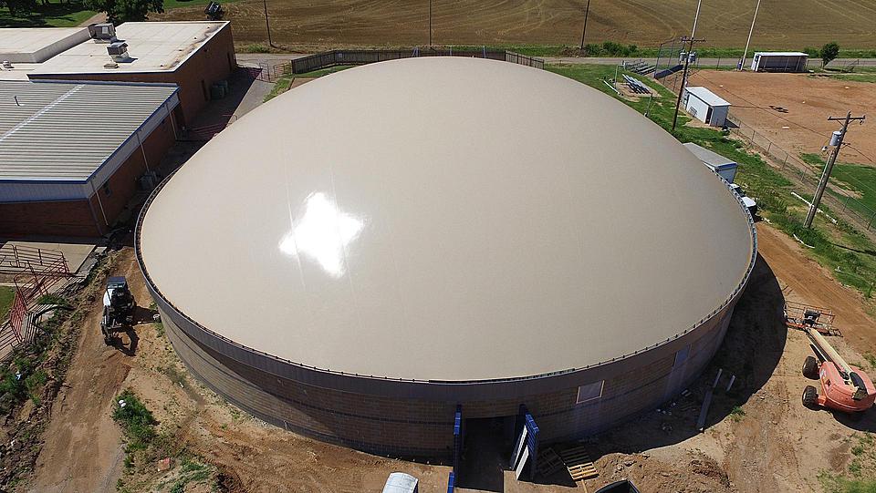 Aerial view of Drummond Gymnasium