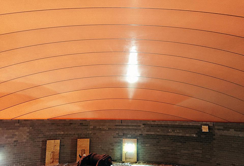 Horizontal panels inside Quanah, Texas, dome