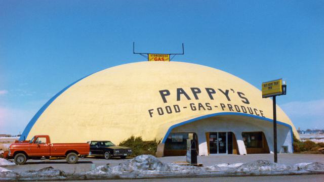 A yellow and blue dome shows is our emblem of support for Ukraine.