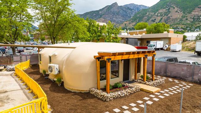 Zero-energy, triple dome home on the BYU campus.